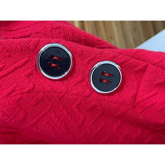 Ali Miles Women's 2X Red Sweater Cotton Tunic Textured Assymetrical Minimalist - Picture 5 of 9